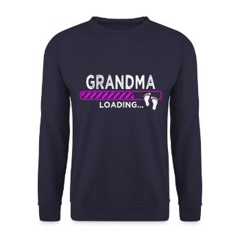 Grandma Loading - Unisex Pullover - Navy - Vorne - Alina (178cm) & Michal (187cm)