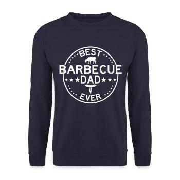 Grillmeister Papa Geschenk - Unisex Pullover - Navy - Vorne - Alina (178cm) & Michal (187cm)