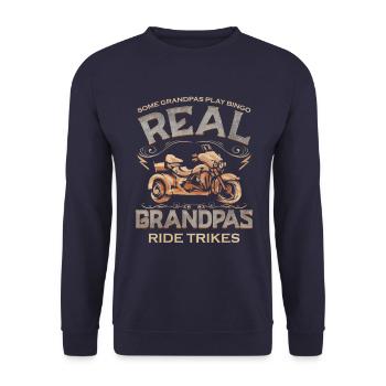 Real Grandpas Ride Trikes Motortriker & Biker Grandpa - Unisex Sweatshirt - navy - Front - Alina (178cm) & Michal (187cm)