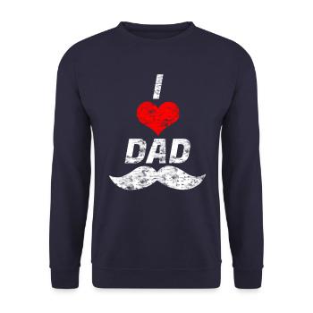 I love Dad - Unisex Sweatshirt - navy - Front - Alina (178cm) & Michal (187cm)