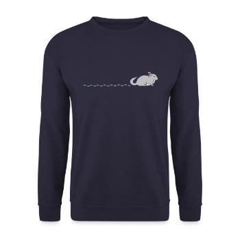 Chinchilla Fußspuren - Chinchilla Fußabdrücke - Unisex Pullover - Navy - Vorne - Alina (178cm) & Michal (187cm)