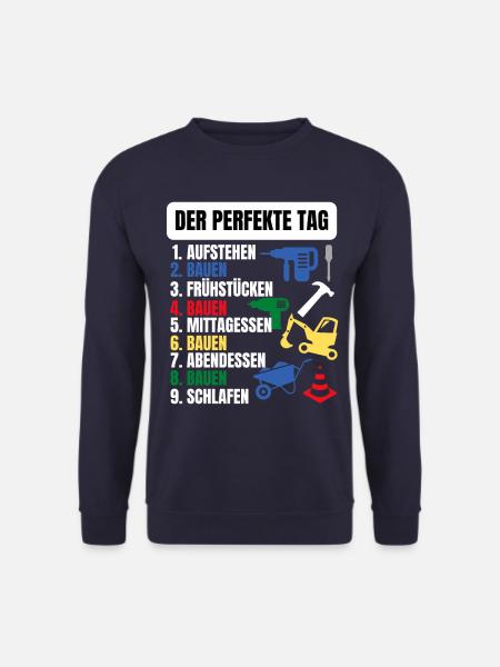 Bau Arbeit Geschenk Bagger Maurer Baustelle Tag - Unisex Pullover - Navy