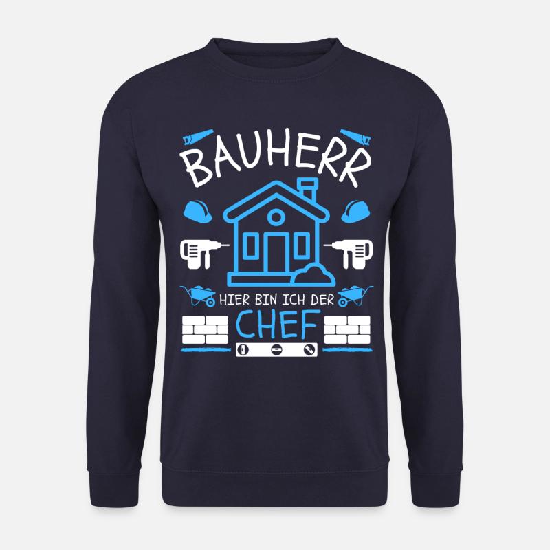 Herren Bauherr Mann Bauherren Richtfest - Unisex Pullover - Navy