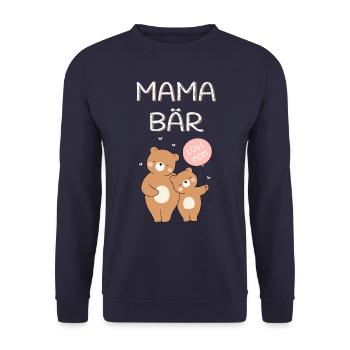 Mama Bär - Unisex Pullover - Navy - Vorne - Alina (178cm) & Michal (187cm)