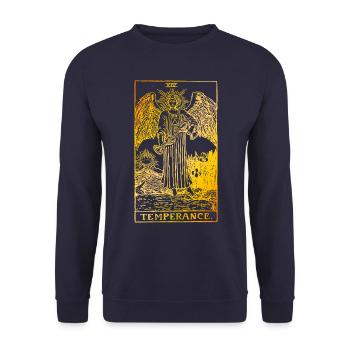Temperance Vintage Tarot Card Temperance - Unisex Sweatshirt - navy - Front - Alina (178cm) & Michal (187cm)