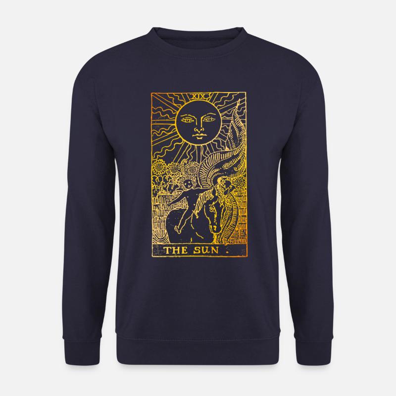 The Sun Vintage Tarot Karte Stärken Die Sonne - Unisex Pullover - Navy