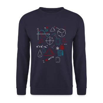I Love Math - Formule mathématicienne et professeur de mathématiques - Sweat-shirt Unisexe - marine - Devant - Alina (178cm) & Michal (187cm)