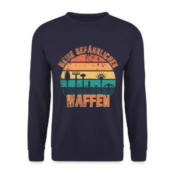 Meine Gefährlichen Waffen Gärtner Gartengeräte - Unisex Pullover - Navy - Vorne - Alina (178cm) & Michal (187cm)