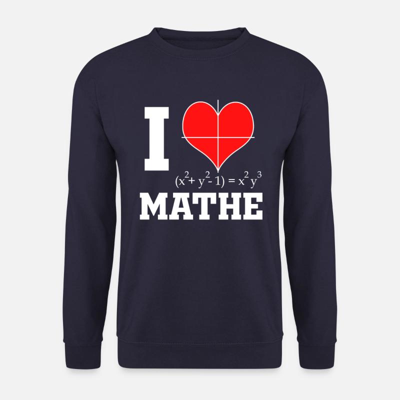 I Love Mathe - Mathematiker & Mathelehrer Herz - Unisex Pullover - Navy