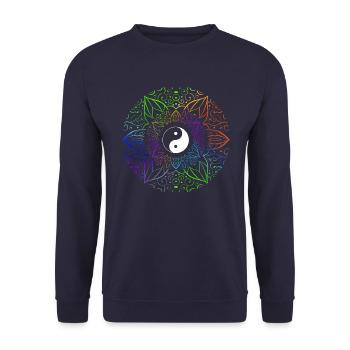 Qigong Yin Yang Symbole Mandala Zen Tai Chi - Sweat-shirt Unisexe - marine - Devant - Alina (178cm) & Michal (187cm)