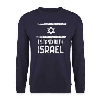 Stand with Israel | Germany Israel Friendship - Unisex Sweatshirt - navy - Front - Alina (178cm) & Michal (187cm)