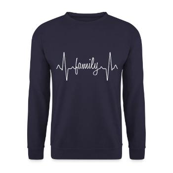 Family Herzschlag - Unisex Sweatshirt - navy - Front - Alina (178cm) & Michal (187cm)