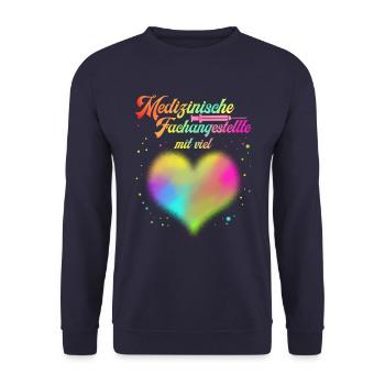 Employés médicaux avec beaucoup de cœur - Sweat-shirt Unisexe - marine - Devant - Alina (178cm) & Michal (187cm)