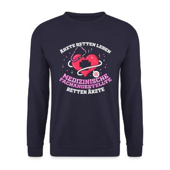 Medical Assistants Rescue Doctors - Unisex Sweatshirt - navy - Front - Alina (178cm) & Michal (187cm)