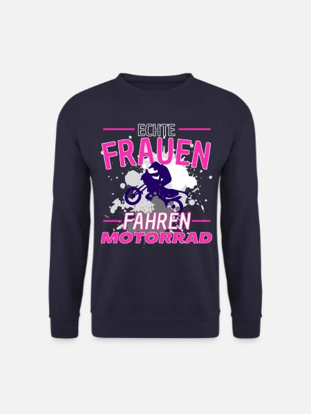 ECHTE FRAUEN FAHREN MOTORCROSS! BIKERIN MOTORCROSS - Unisex Pullover - Navy