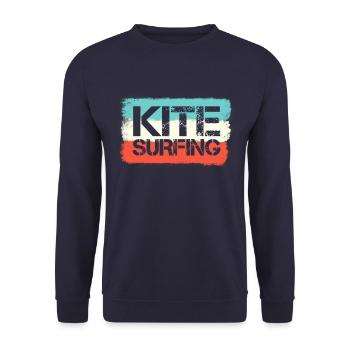 Kite Surfing Retro - Unisex Pullover - Navy - Vorne - Alina (178cm) & Michal (187cm)