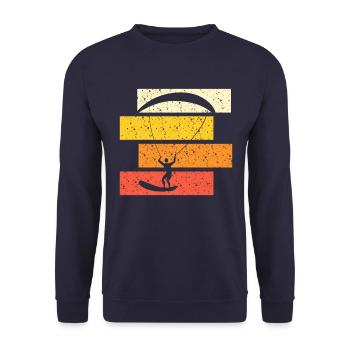 Kite Surfing Retro - Unisex Pullover - Navy - Vorne - Alina (178cm) & Michal (187cm)