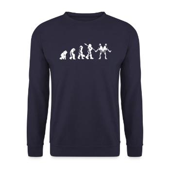Hardtekk Musik Hakken Evolution Techno Music Raver - Unisex Pullover - Navy - Vorne - Alina (178cm) & Michal (187cm)