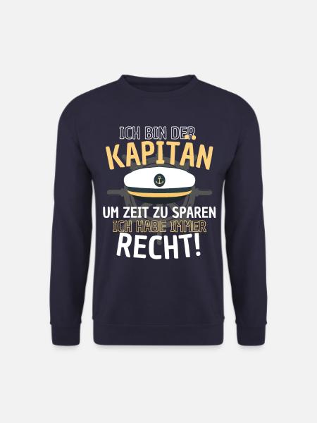 Kapitän Spruch Herren Boot Segler Nautik Motorboot - Unisex Pullover - Navy