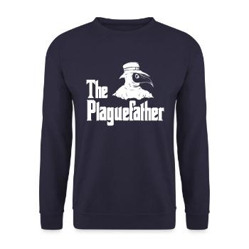 The Plaguefather Lustiger Mittelalter Pestarzt - Unisex Pullover - Navy - Vorne - Alina (178cm) & Michal (187cm)