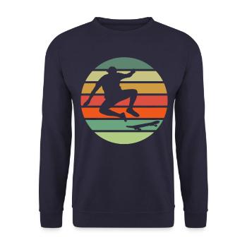 Vintage retro skateboard skater skate skateboarders - Unisex Sweatshirt - navy - Front - Alina (178cm) & Michal (187cm)