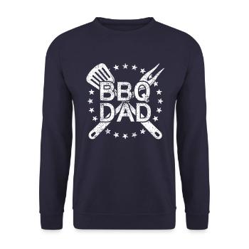 Grillmeister Papa Geschenk - Unisex Pullover - Navy - Vorne - Alina (178cm) & Michal (187cm)