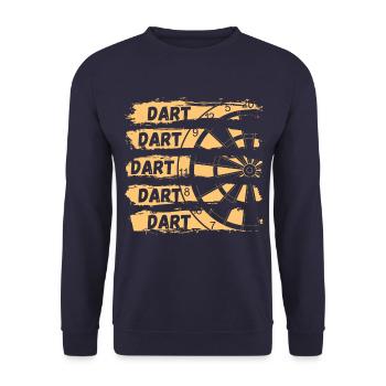 DART DART DART !!! Das coole Dartspieler Darts - Unisex Pullover - Navy - Vorne - Alina (178cm) & Michal (187cm)