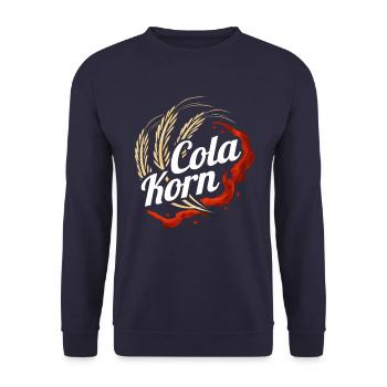 Cola Korn - Lustiges Korn Cola Design - Unisex Pullover - Navy - Vorne - Alina (178cm) & Michal (187cm)