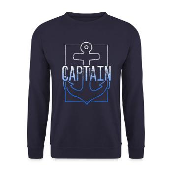 captain - Unisex Sweatshirt - navy - Front - Alina (178cm) & Michal (187cm)