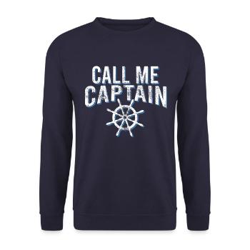 captain - Unisex Sweatshirt - navy - Front - Alina (178cm) & Michal (187cm)