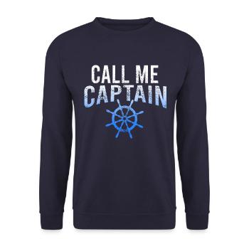 captain - Unisex Sweatshirt - navy - Front - Alina (178cm) & Michal (187cm)