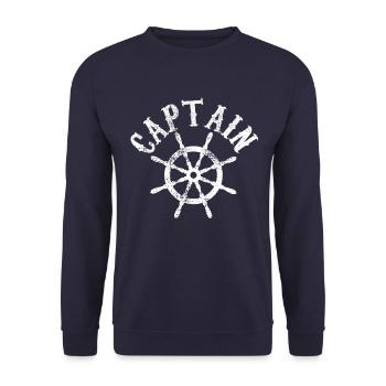captain - Unisex Sweatshirt - navy - Front - Alina (178cm) & Michal (187cm)