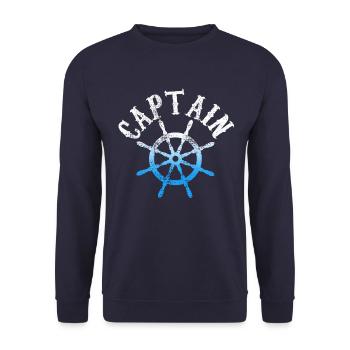 captain - Unisex Sweatshirt - navy - Front - Alina (178cm) & Michal (187cm)