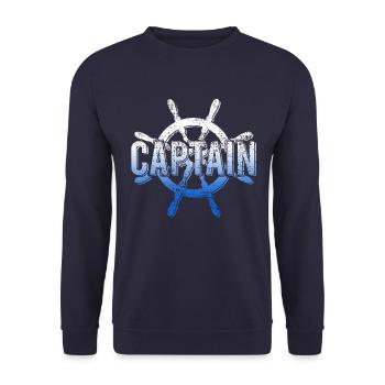 captain - Unisex Sweatshirt - navy - Front - Alina (178cm) & Michal (187cm)