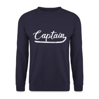 captain - Unisex Sweatshirt - navy - Front - Alina (178cm) & Michal (187cm)