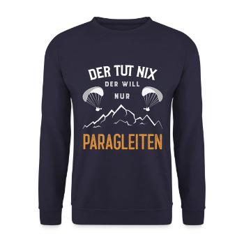 Paragleiten Fallschirm fliegen Shirt Geschenk - Unisex Pullover - Navy - Vorne - Alina (178cm) & Michal (187cm)