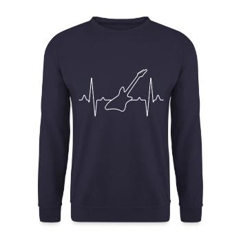Rock music Herzschlag - Unisex Pullover - Navy - Vorne - Alina (178cm) & Michal (187cm)