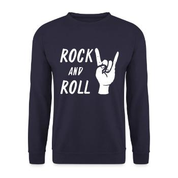 Rock and Roll - Unisex Pullover - Navy - Vorne - Alina (178cm) & Michal (187cm)