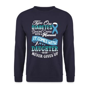Type One Diabetes Doesn't Come With a Manual It Com - Unisex Sweatshirt - navy - Front - Alina (178cm) & Michal (187cm)