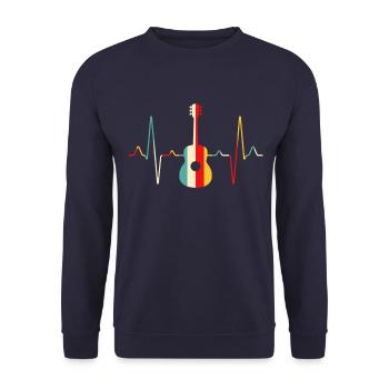 Guitar heartbeat - Unisex Sweatshirt - navy - Front - Alina (178cm) & Michal (187cm)