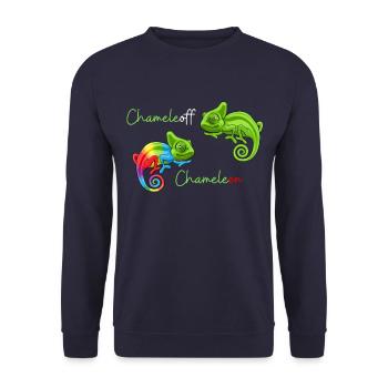Caméléon drôle de lézard blague reptiles drôles - Sweat-shirt Unisexe - marine - Devant - Alina (178cm) & Michal (187cm)