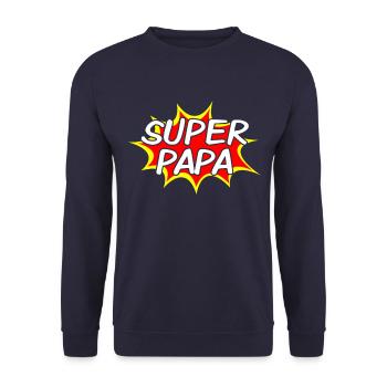 superpapa - Unisex Pullover - Navy - Vorne - Alina (178cm) & Michal (187cm)
