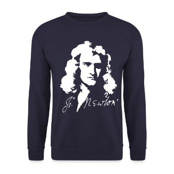 Isaac Newton Gesetze der Physik Mathematiker - Unisex Pullover - Navy - Vorne - Alina (178cm) & Michal (187cm)