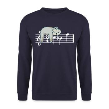 Musique classique Paresseux Partitions Drôle CBF Chillen - Sweat-shirt Unisexe - marine - Devant - Alina (178cm) & Michal (187cm)