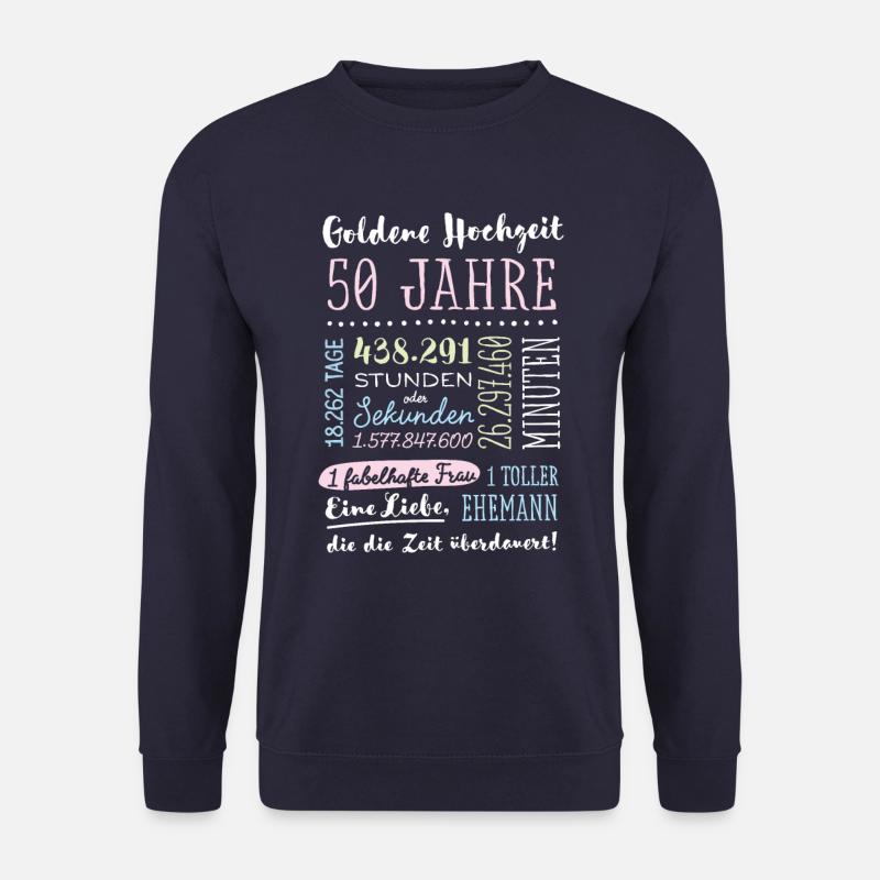 Goldhochzeit 50 Jahre Hochzeitstag Geschenk - Unisex Pullover - Navy