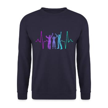 Party Dancing Heartbeat - Unisex Sweatshirt - navy - Front - Alina (178cm) & Michal (187cm)