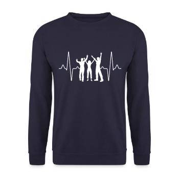 Party Dancing Heartbeat - Unisex Sweatshirt - navy - Front - Alina (178cm) & Michal (187cm)