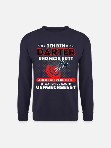ICH BIN DARTSPIELER UND KEIN GOTT! DART DARTS - Unisex Pullover - Navy