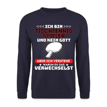 Tischtennis & Tischtennisspieler Ping Pong - Unisex Pullover - Navy - Vorne - Alina (178cm) & Michal (187cm)