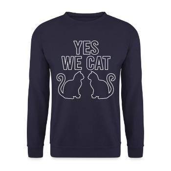 Cat Yes we cat - Unisex Sweatshirt - navy - Front - Alina (178cm) & Michal (187cm)